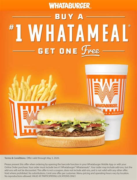 whataburger coupons printable|Whataburger Coupons, Promotions December 2024